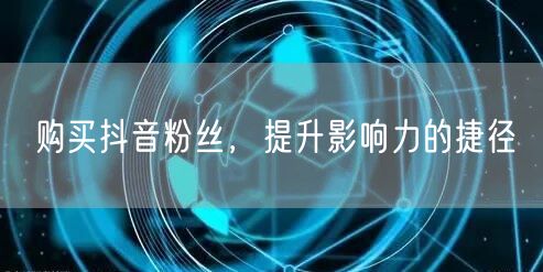 购买抖音粉丝，提升影响力的捷径