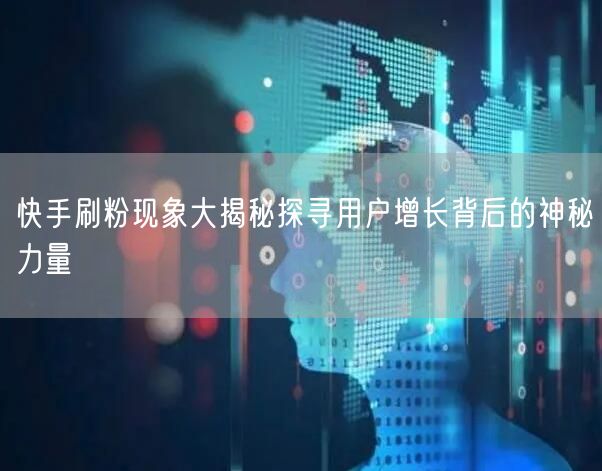 快手刷粉现象大揭秘探寻用户增长背后的神秘力量
