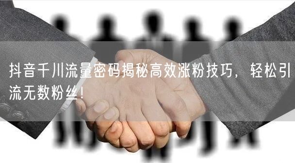 抖音千川流量密码揭秘高效涨粉技巧，轻松引流无数粉丝！